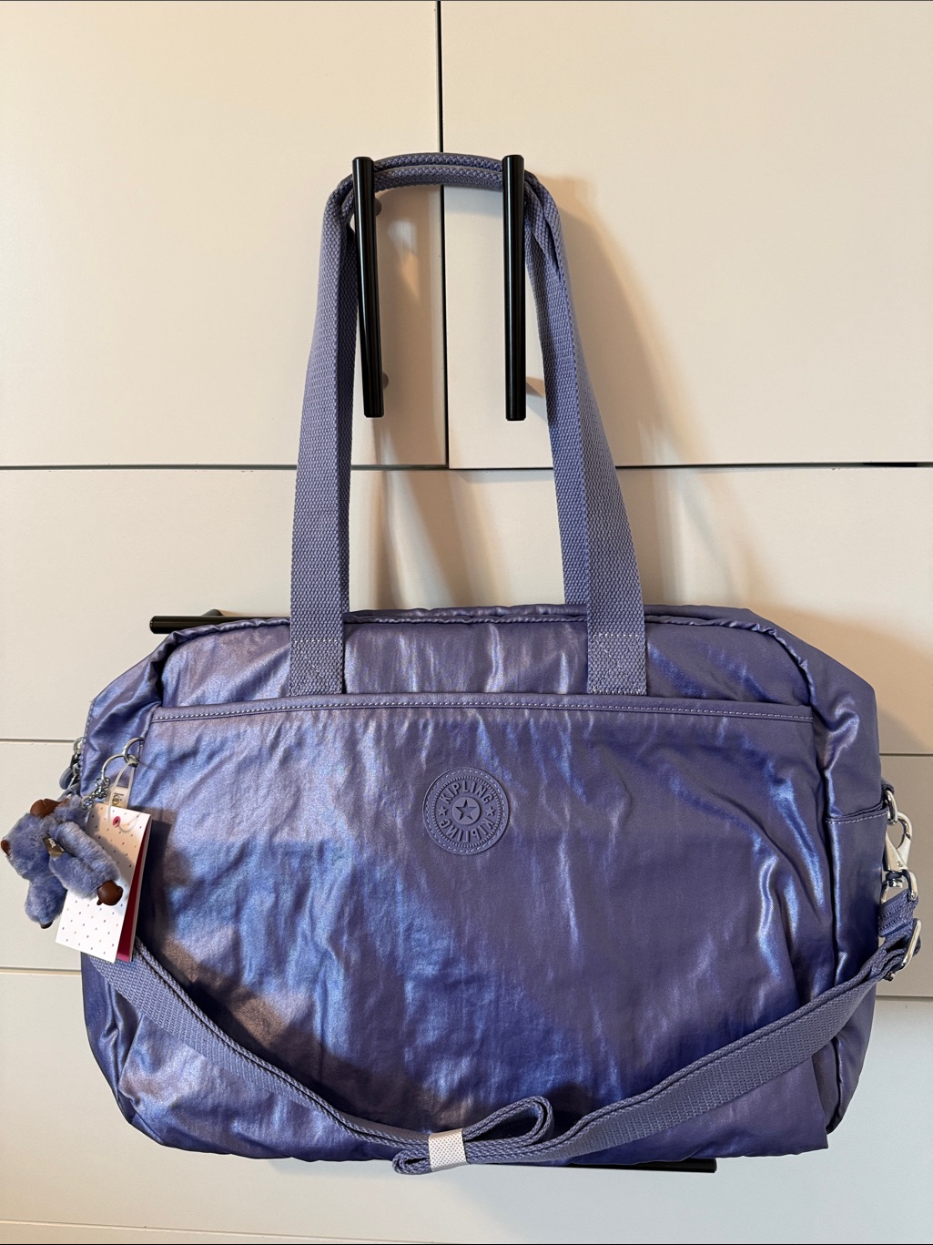 Kipling Metallic Lavender Shoulder Baby Bag